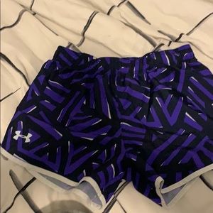 Black and purple under armour shorts